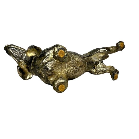 Vintage Solid Bronze Dachshund Dog Table Top Decorative Figurine 7” - Picture 6 of 6